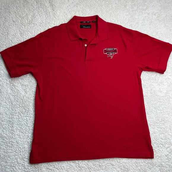 Greg Norman Collection Other - Greg Norman Super Bowl XXXVII Tampa Bay Buccaneers Red Knit Polo Large